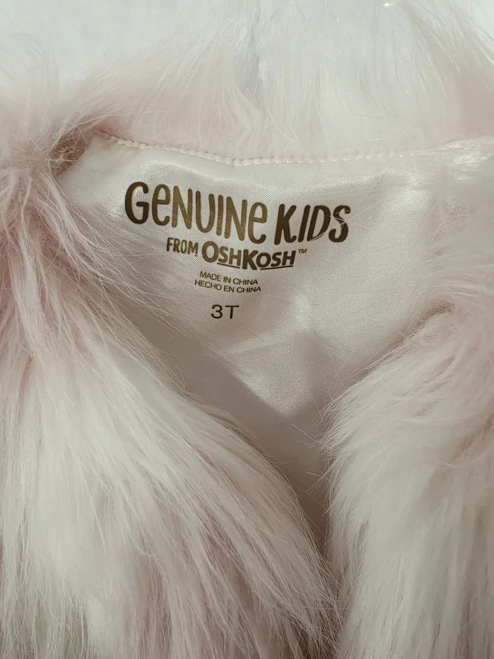 Genuine Kids Pink & White Faux Fur Jacket - Plush Puff Coat